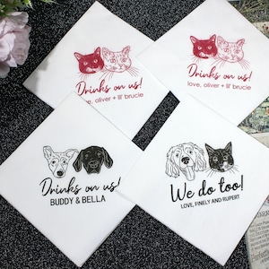 Tovaglioli commemorativi per animali domestici - Omaggio fotografico personalizzato per 1/2/3 amati animali domestici - Tovaglioli da cocktail regalo premuroso