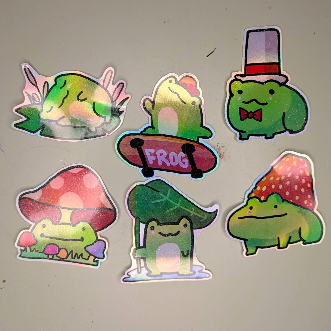 FROG Stickers | Waterproof Holographic Stickers, Frog Sticker, Derpy ...