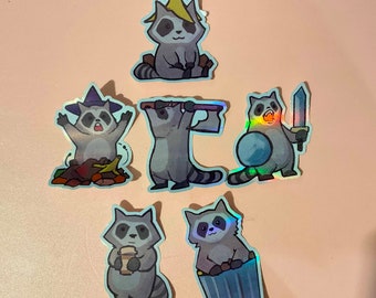 RACOON Stickers | Trash Panda Stickers | Waterproof Holographic Stickers, Derpy Sticker, Laptop Decal, Cute Stickers