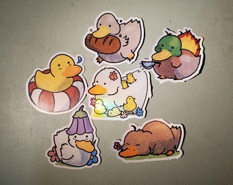 DUCK Stickers | Waterproof Holographic Stickers, Duck Stickers, Derpy Sticker, Laptop Decal, Cute Stickers