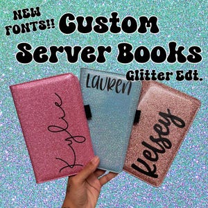 Custom Glitter Server Book: Personalized Restaurant Organizer