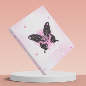 A4  Butterfly Binder| Composition Hardcover Binder| Kpop Photocard Binder| 6 Ring Planner K-pop Binder Bullet Journal Scrapbook Gifts