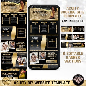Acuity Booking Site | Acuity Banners | Acuity Beauty Pros | DIY Acuity Scheduling | Acuity Template | Acuity Site | Black/Gold
