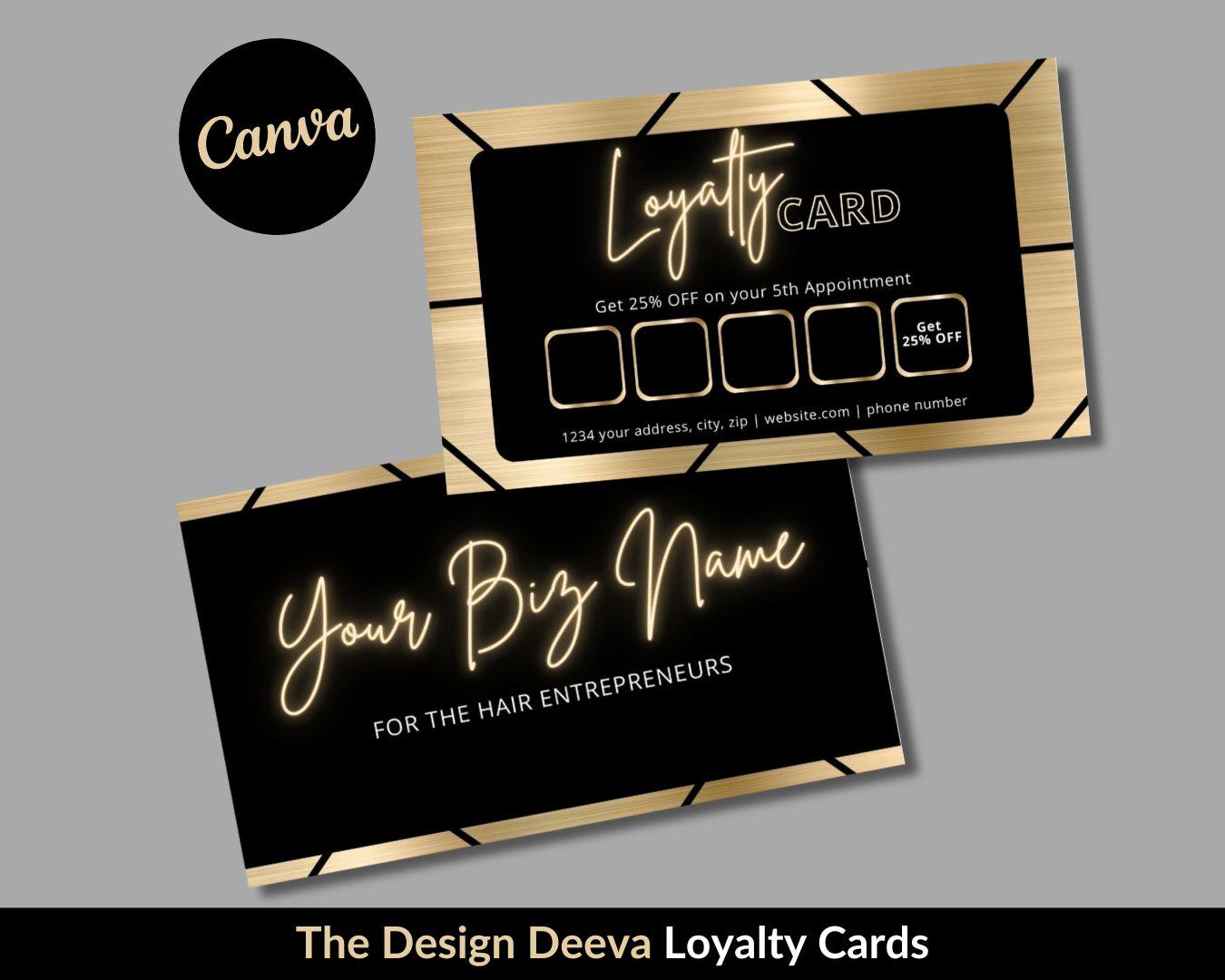 LOYALTY PUNCH CARD Template, Discount Card, Rewards Card, Small