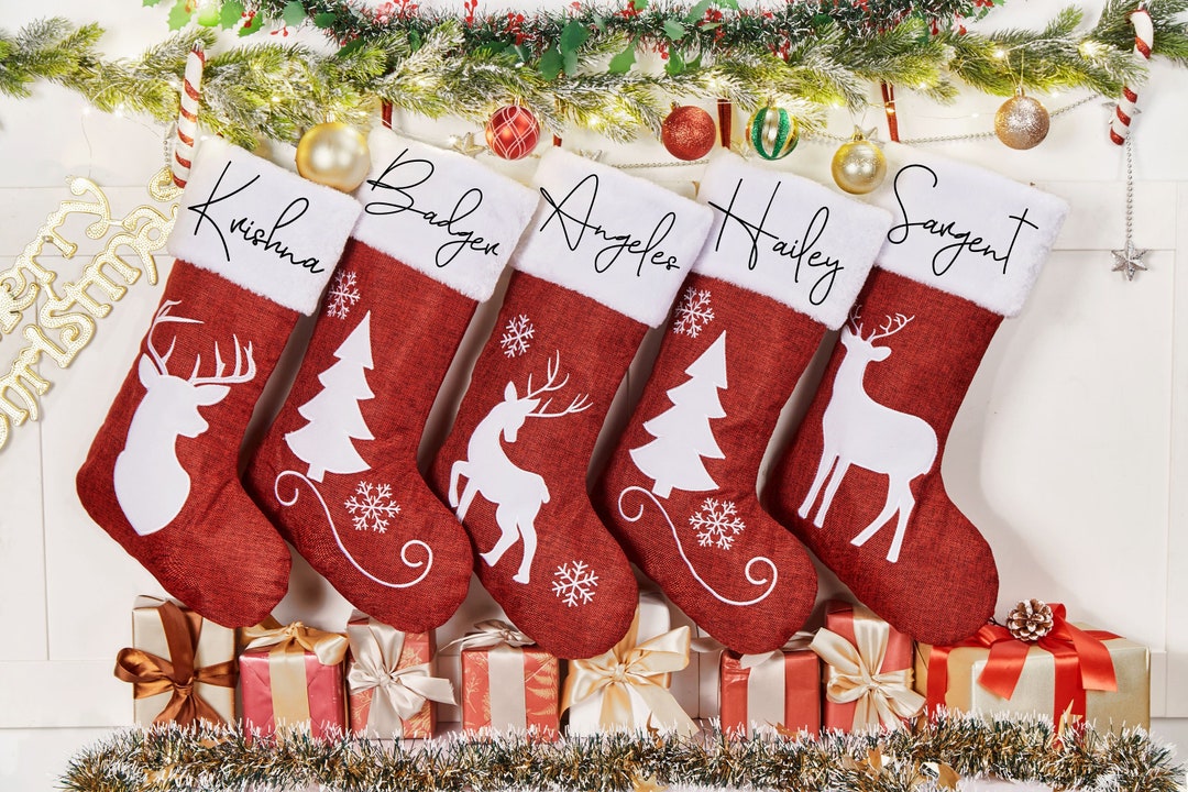 Custom Family Christmas Stockings, Personalized Christmas Stockings