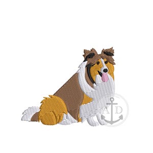 Mini and 4x4 Sheltie Dog Embroidery files, Shetland Sheepdog Embroidery Files, Dog Embroidery, Embroidered Sheltie Dog, Cute Sheltie Dog,