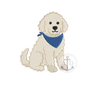 4x4 Golden doodle Dog Embroidery File, Dog Embroidery, Goldendoodle embroidery file