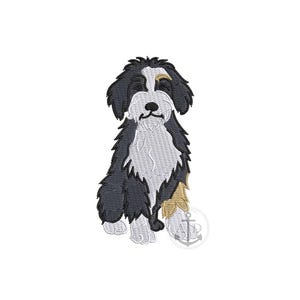 4x4 Bernedoodle Dog Embroidery File, Dog Embroidery, Bernedoodle embroidery file, Bernedoodle dog