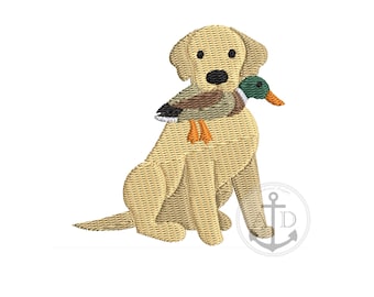 4x4 duck dog embroidery file, Dog with duck, duck hunting lab file, cute duck and lab, lab and duck cute embroidery design file