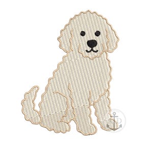 4x4 Golden doodle Dog Embroidery File, Dog Embroidery, Goldendoodle embroidery file
