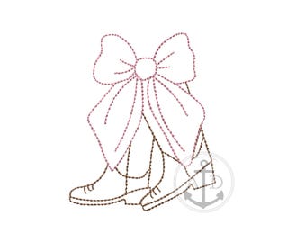 Bottes de cow-girl avec motif de broderie nœud (téléchargement numérique)