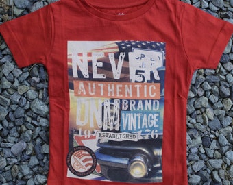 Never - Rot-Weißes Farbshirt, Babyshirt für den Sommer, Geschenk für Baby Junge, Kinder Unisex T-Shirts, Unisex Kinderkleidung Kollektion