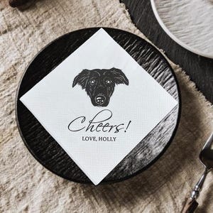 Custom Dog Portrait Napkins: Pet Memorial Wedding Decor