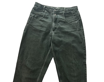 Guess Vintage 90s Y2K Men's Green Wash Denim Jeans Green Triangle