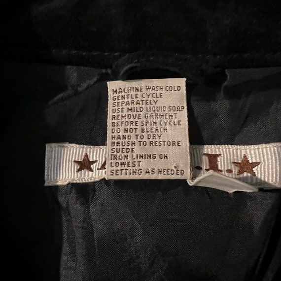 Women's Black A.M.I. 100% Leather Button Down Lon… - image 3