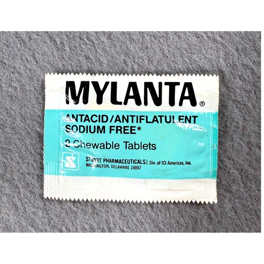 Vintage Mylanta Antacid Chewable Tablets Packet Sodium Free Medical ...