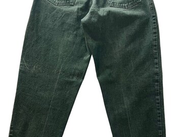 Guess Vintage 90s Y2K Men's Green Wash Denim Jeans Green Triangle