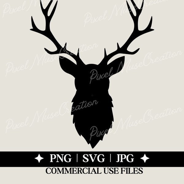 Stag Svg, Stag Head, Deer Png File, Elk Svg, Buck Svg,Deer Vector,Outdoors Svg,Deer Hunting Svg,Wildlife Svg,Forest Svg,Deer Head Silhouette