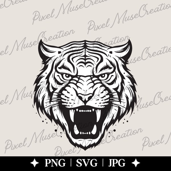 Tiger Head Svg, Tiger Png, Tiger Face Svg, Go Tigers Svg, Tiger Logo Png, Tigers Mascot Svg, Tiger Svg, School Spirit Svg, Svg Cut Files