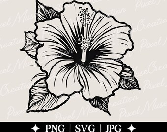 Hibiscus Svg, Tropical Flower Svg, Simple Flower Svg, Hibiscus Flower Svg, Aloha Svg, Summertime Svg, Hawaii Svg, Summer Svg, Botanical Svg