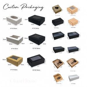 Custom Set of 200/500/1000 Packing Boxes/Clear PVC Window Kraft Brown White Black Cardboard/Birthday Gift/Wedding Party Favour Box/Jewellery