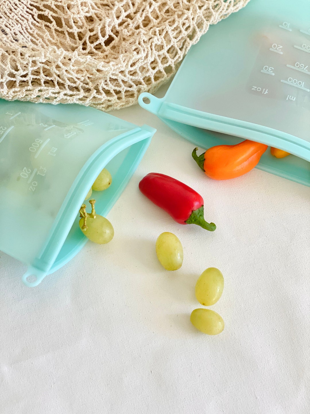 Reusable Silicone Food Storage Bags/multicolour/ecofriendly