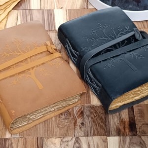 Tree of Life Leather Journal: Handmade Grimoire Book of Shadows - Vintage Style