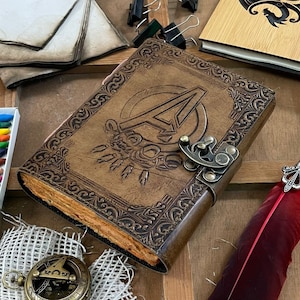Avengers Embossed Leather Journal: Handmade Spell Book Grimoire