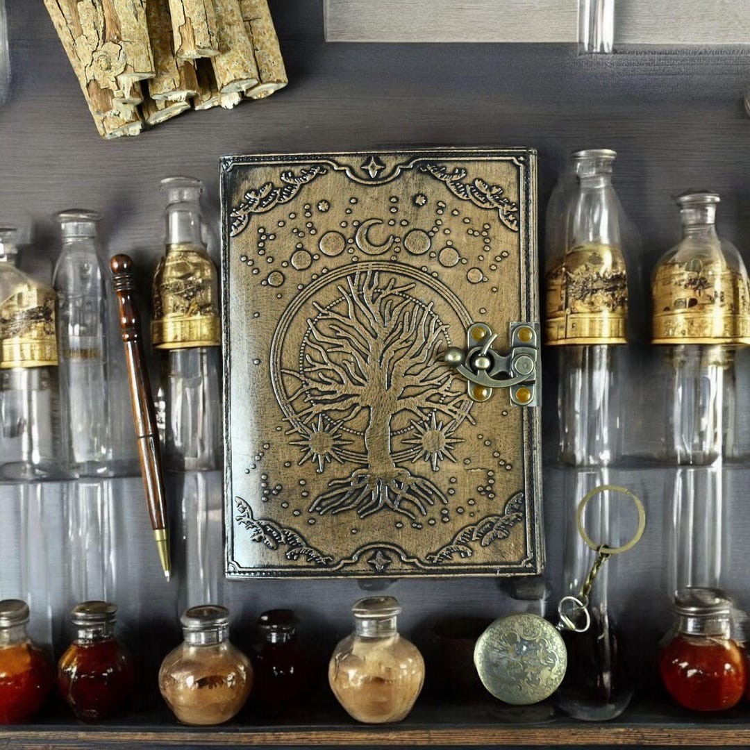 Embossed Tree of Life Leather Journal: Vintage Deckle Edge Paper - Etsy