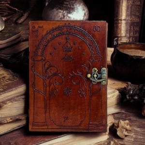 Doors of Durin Leather Journal: Tolkien, Hobbit, DND - Handmade.