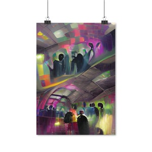 Berghain Nightclub (Panorama Bar) - Designed by AI (Poster Print)