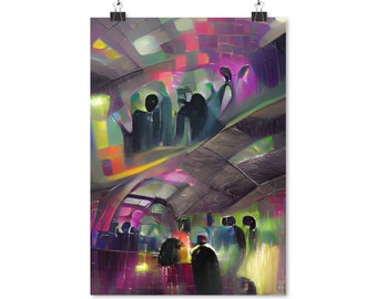 Berghain Nightclub (Panorama Bar) - Designed by AI (Poster Print)
