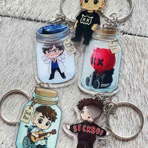 Ren Gill Acrylic Keychains, Sick Boi Music Fan Art Keyring, Chibi Percy Pryce Potion Bottle Charm, UK Indie Music Lover Gift,
