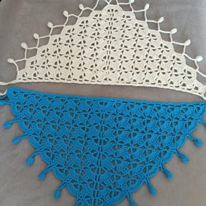 Crochet Lace Bandana: Boho Triangle Kerchief, Knitted Head Scarf