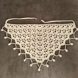 Crochet Lace Bandana: Boho Triangle Kerchief, Knitted Head Scarf
