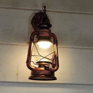 Rustic Wall Sconces Lantern Wall Sconce Retro Mounted Wall Lighting with Glass Shade for Loft Bedroom Restaurant Farmhouse D7" x H15"