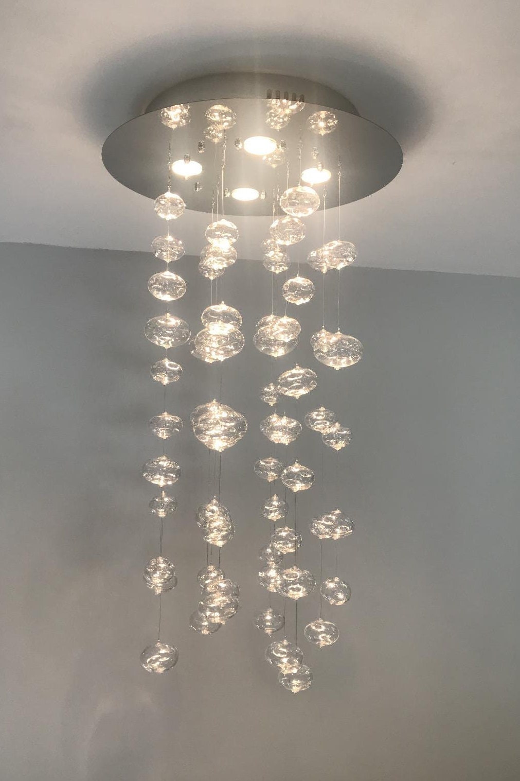 Rectangular Base Bubble Glass Chandelier - Ceiling Lights | Sofary
