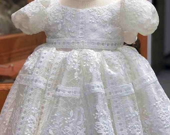 Weißes Spitzenkleid für Prinzessin,Partykleid,Blumenmädchenkleid