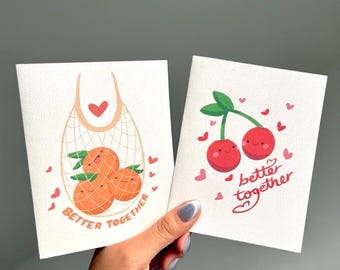 Meglio insieme alla frutta - Biglietto di auguri per l'anniversario di San Valentino