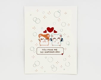 Hamtaro & Bijou - Aniversario de cumpleaños Tarjetas de felicitación