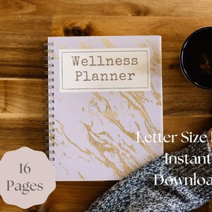 Wellness Planner 2023 Printable, Wellness Journal, Fitness Planner, Self Care, Meal Planner, US Letter PDF