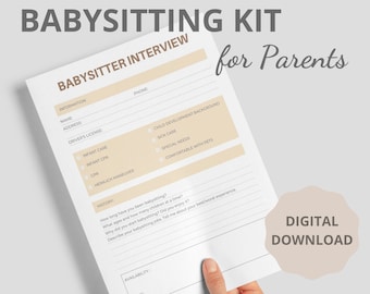 Babysitting Kit, Babysitter Instructions, Babysitter Guide, Babysitter Binder, Nanny Binder