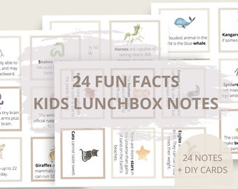 Notas para la lonchera para niños, Notas para la lonchera para niños, Notas positivas, Tarjetas de afirmación, Tarjetas inspiradoras, Plantillas, Datos curiosos, Chistes