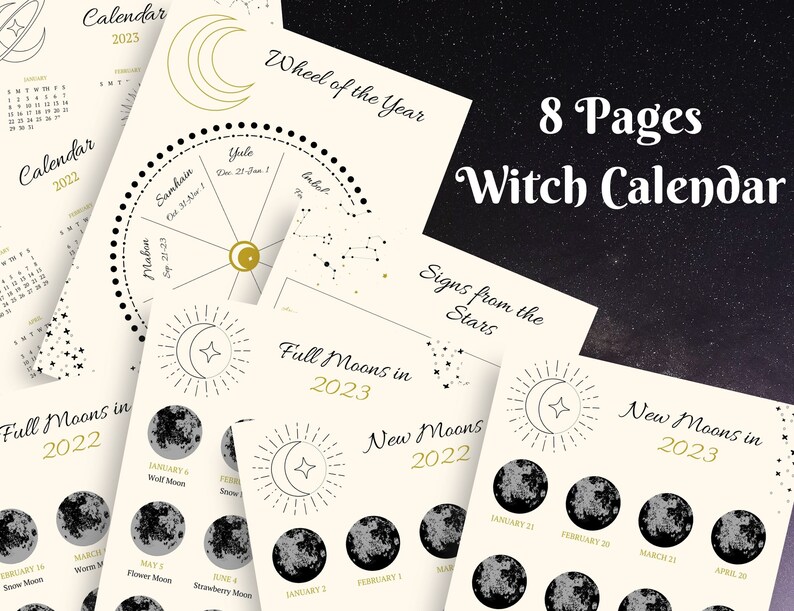 Modern Witch Planner Printable 2022 2023 Witchcraft Etsy