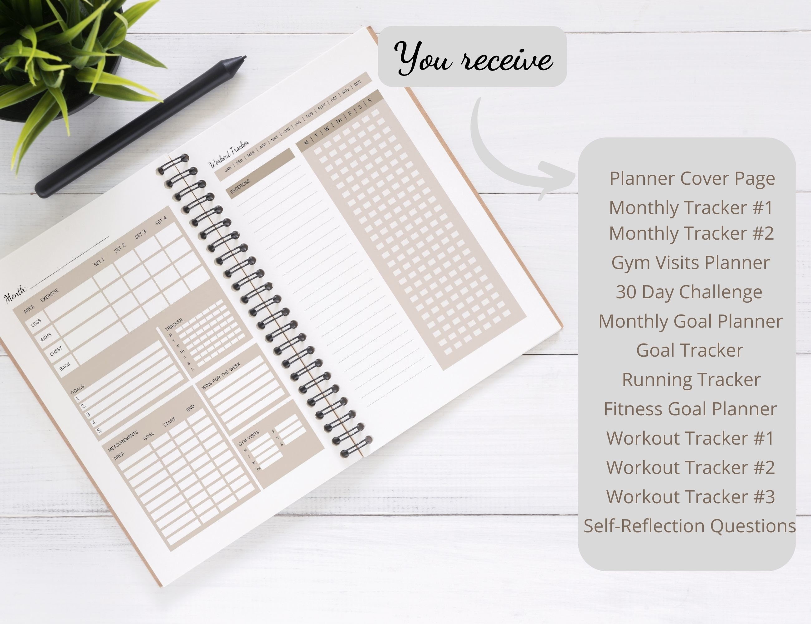 Fitness Planner Bundle Printable Fitness Tracker Weight Loss - Etsy