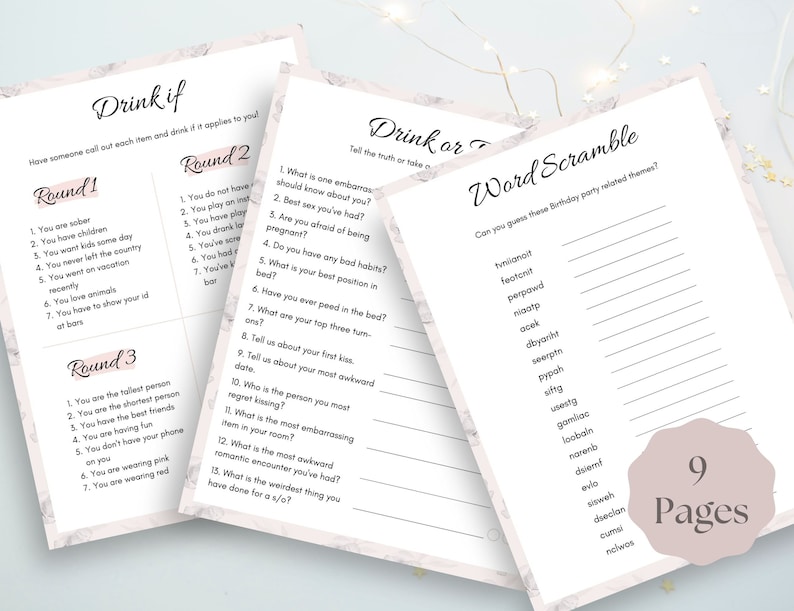 Adult Birthday Party Games Bundle Printable, Adult Party Games ...