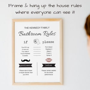 Editable Bathroom Signs Printable, Kids Bathroom Decor, Guest Bathroom ...