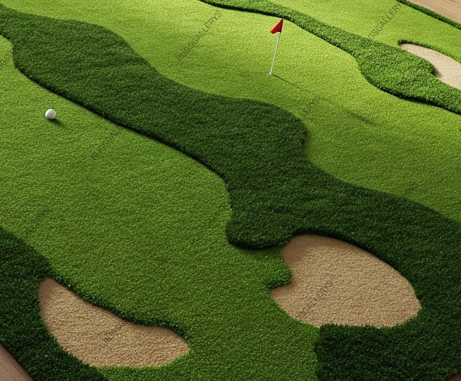 Golf Course Green Hand Tufted High Low Texture Wool Rug for Kids Room ...