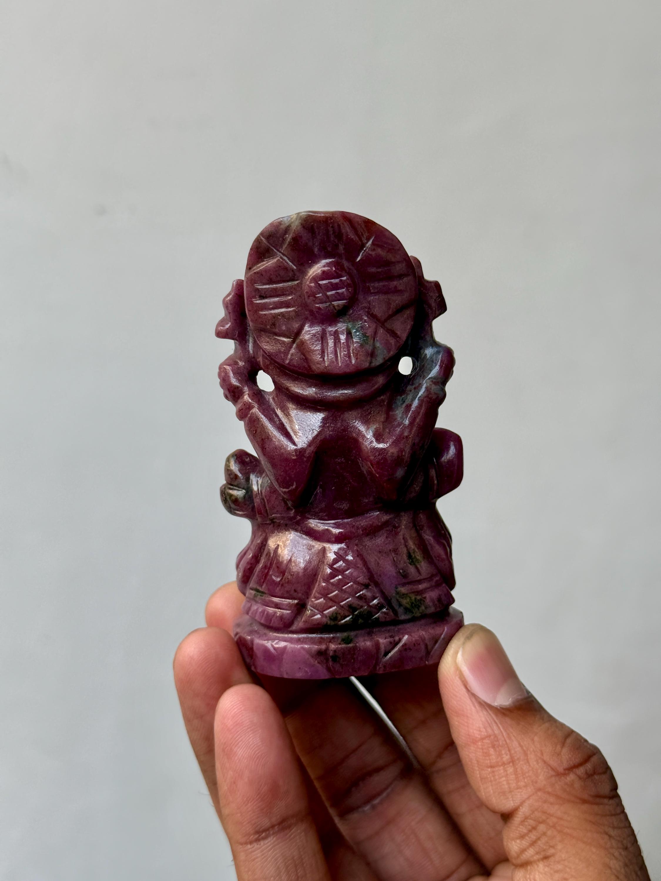 ルビー ガネーシャ 彫り物 ルビーインゾイサイト ガネーシャ | Y.S.Y24