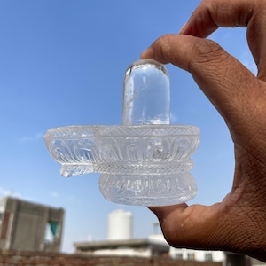 Sphatik Shivling: Hand-Carved Quartz Crystal for Puja, Meditation